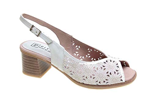 Sandalia Perforada Tacon lucido (Glacial, Numeric_37)