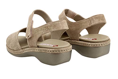 Sandalia Plantilla Extraíble Ante Metal Nude 190801 PieSanto