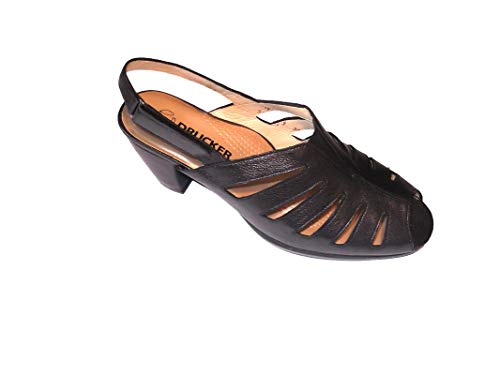 Sandalia/Mujer/Drucker/Color: Acero/Ancho Especial/Cierre fácil y elástico/Material: Piel/Altura del tacón: 7 cms/del 36 al 42/Talla 37