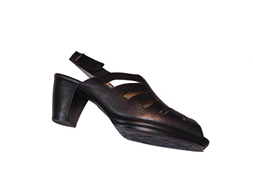 Sandalia/Mujer/Drucker/Color: Acero/Ancho Especial/Cierre fácil y elástico/Material: Piel/Altura del tacón: 7 cms/del 36 al 42/Talla 37