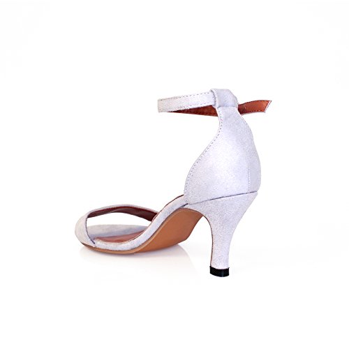 Sandalias Banda sobre el Empeine de 2 cm de Ancho by Vencastyle,Gris,40