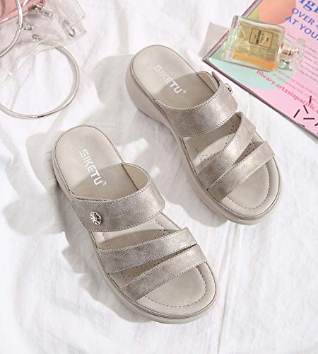 Sandalias con Punta Abierta para Mujer Sandalia de Plataforma Zapatos de Cuña Cómodos Zapatillas de Playa Verano