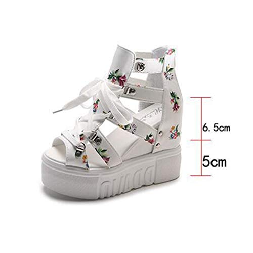 Sandalias De Cuña Para Mujer Plataforma De Verano Calzado De Tacón Alto Zapatos De Punta Abierta Fiesta De Vacaciones Casual Zapatos Con Cordones Para Mujer