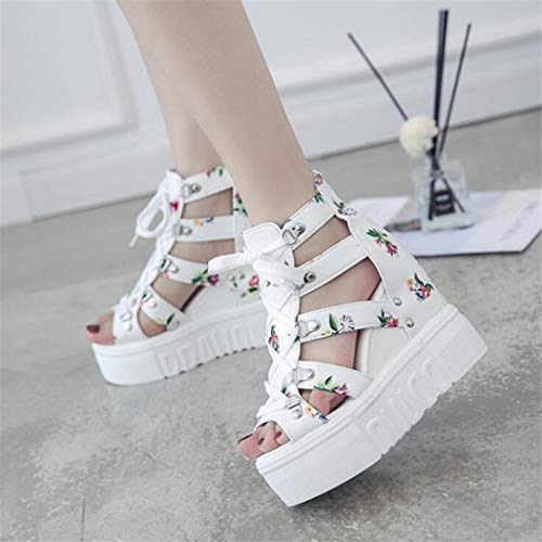 Sandalias De Cuña Para Mujer Plataforma De Verano Calzado De Tacón Alto Zapatos De Punta Abierta Fiesta De Vacaciones Casual Zapatos Con Cordones Para Mujer