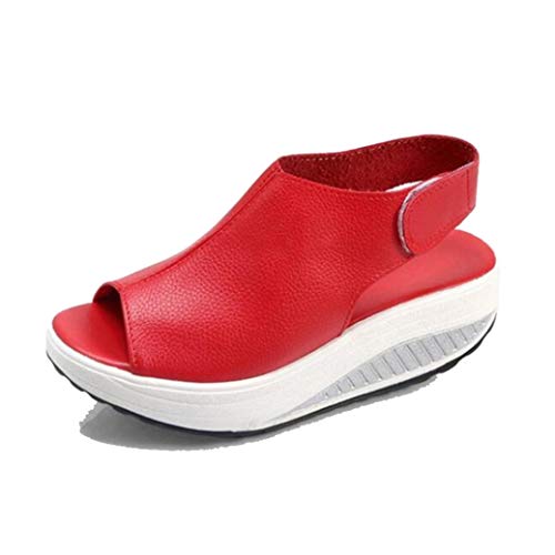 Sandalias De Cuña Para Mujer Plataforma De Verano Tacón Alto Peep Toe Slingback Calzado Casual Outdoor Beach Ladies Hook Loop Shoes