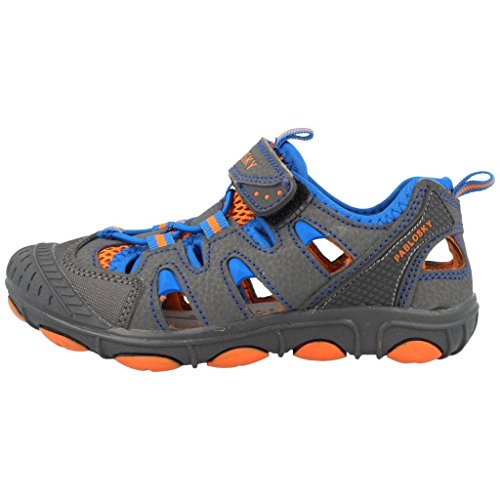 Sandalias de niño en Microfibra Gris y Azul con velcros, de Pablosky - Gris, 34