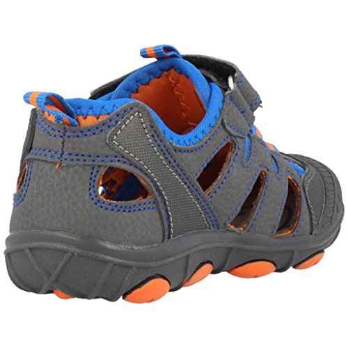 Sandalias de niño en Microfibra Gris y Azul con velcros, de Pablosky - Gris, 34