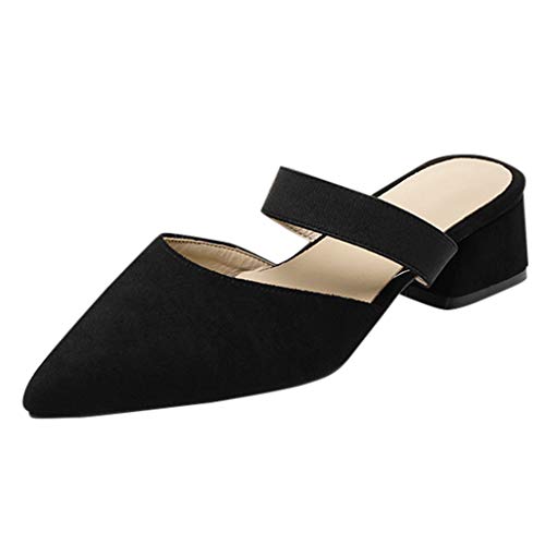 Sandalias de Ocio de Verano Mujer Zapatos Planos de Elegantes de Color Liso Zapatillas Elegantes con Estampado Puntiagudo Zapatos de Playa de Leopardo Zapatillas CóModas Negro Beige Amarillo35-43 EU