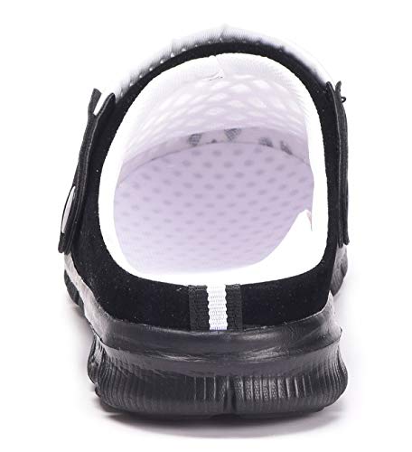 Sandalias de Playa Hombre Mujer,Zuecos de Sanitarios Zapatillas Ligeros Respirable Zapatos Verano,Blanco Negro,43