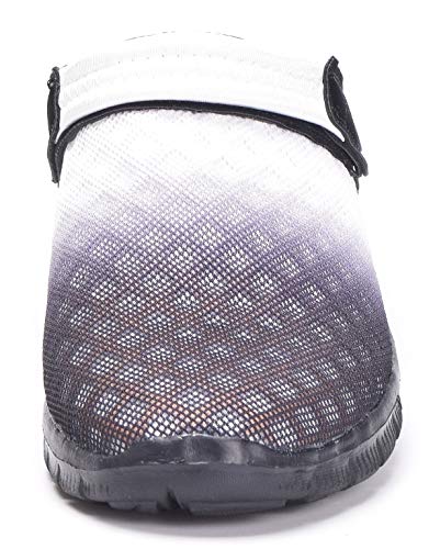 Sandalias de Playa Hombre Mujer,Zuecos de Sanitarios Zapatillas Ligeros Respirable Zapatos Verano,Blanco Negro,43