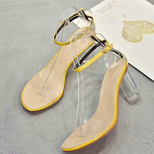 Sandalias De Tacón Cuadrado Para Mujer Tacón Alto De Verano Peep-Toe Calzado Con Espalda Abierta Fiesta De Boda Casual Señoras Tobillo Hebilla Correa Bombas