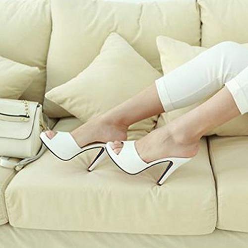 Sandalias De Tacón Fino para Mujer Plataforma De Verano Zapatos De Tacón con Punta Abierta Fiesta De Boda Oficina Señoras Zapatillas De Tacón Alto