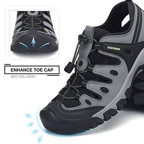 Sandalias Hombre Verano Senderismo Transpirable Antideslizante Cerradas Zapatos Trekking Montaña Playa Gris 46