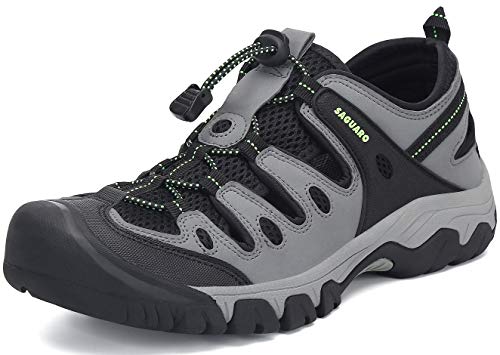 Sandalias Hombre Verano Senderismo Transpirable Antideslizante Cerradas Zapatos Trekking Montaña Playa Gris 46