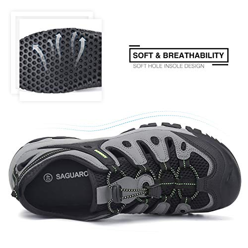 Sandalias Hombre Verano Senderismo Transpirable Antideslizante Cerradas Zapatos Trekking Montaña Playa Gris 46