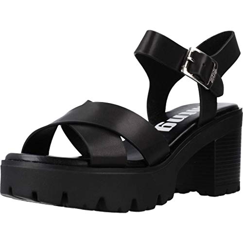 Sandalias Mujer MTNG | Sandalias Saba 58864 | MTNG Mujer | Sandalias Tira de Tobillo | Cierre con Hebilla | 45002 | Negro | 39