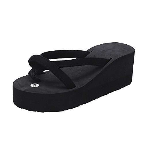 Sandalias Mujer Verano 2018 Cuña Chanclas Mujer Sandalias Antideslizantes Chanclas Zapatos De Playa Calzado Mujer Zapatillas Chancletas Al Aire Libre De Interior by K-Youth (36, Negro)