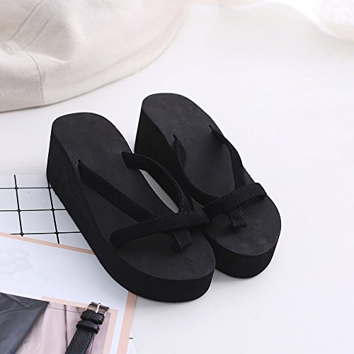 Sandalias Mujer Verano 2018 Cuña Chanclas Mujer Sandalias Antideslizantes Chanclas Zapatos De Playa Calzado Mujer Zapatillas Chancletas Al Aire Libre De Interior by K-Youth (36, Negro)