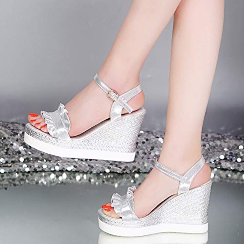 Sandalias Mujer Verano 2019 cuña Bohemias Casuales Zapatillas Hebilla Romanas Flip Flop Mares Playa Gladiador Verano Tacon Planas Zapatos Fiesta Primavera riou