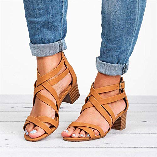 Sandalias Mujer Verano 2019 Europa Color sólido Cremallera Trasera Zapatos Casuales Zapatos Romanos Zapatos Frescos Casual de Moda para Mujer Sandalias de Vestir riou