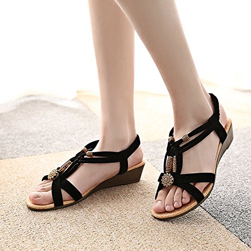 Sandalias Mujer Verano 2019 Planas Moda Sandalias de Vestir Playa Chanclas para Mujer Zapatos Sandalias de Punta Abierta Roma Casual Sandalias Fiesta Cómodo Flip Flop vpass