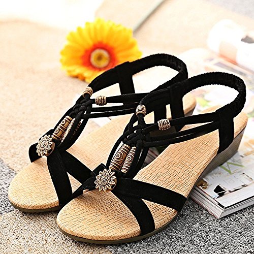 Sandalias Mujer Verano 2019 Planas Moda Sandalias de Vestir Playa Chanclas para Mujer Zapatos Sandalias de Punta Abierta Roma Casual Sandalias Fiesta Cómodo Flip Flop vpass