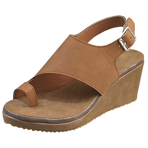 Sandalias Mujer Verano 2019 Zapatos de Plataforma Mujer Cuña Zapatos de Boca de Pescado Playa Zapatillas Sandalias de Punta Abierta Casual Fiesta Roman Tacones Altos Sandalias vpass