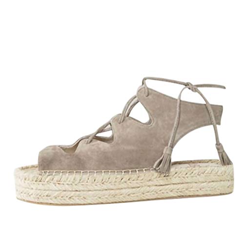 Sandalias Mujer Verano 2019 Zapatos de Plataforma Mujer Sandalias Planas Playa Zapatillas Sandalias de Punta Abierta Casual Fiesta Roman Tacones Altos Sandalias vpass