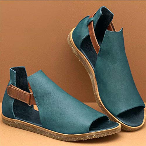 Sandalias Mujer Verano 2020 Retro Fondo Plano Sandalias Punta Abierta Zapato De Playa Moda Romanas Boca de Pescado Chanclas 35-43 riou