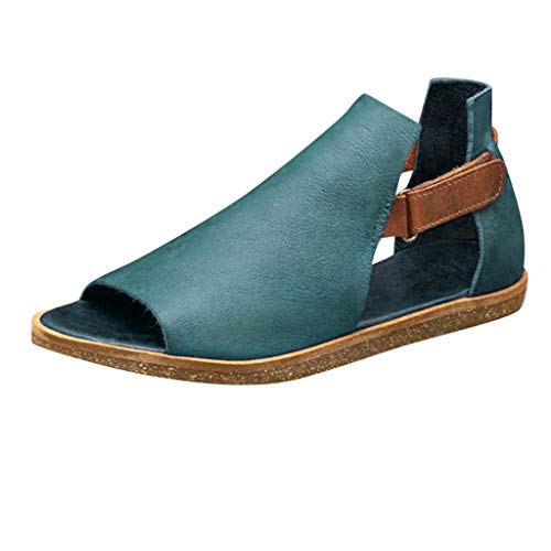 Sandalias Mujer Verano 2020 Retro Fondo Plano Sandalias Punta Abierta Zapato De Playa Moda Romanas Boca de Pescado Chanclas 35-43 riou