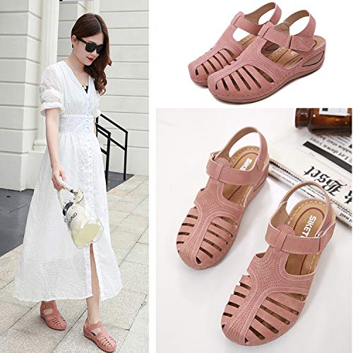 Sandalias Mujer Verano Cuña Sandalias Cerradas Cómodos Casual Zapatos de Playa