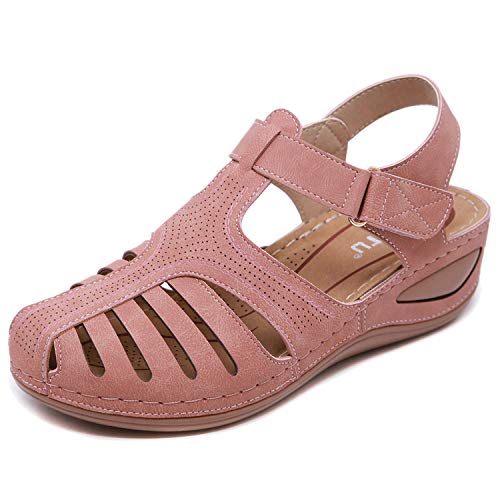 Sandalias Mujer Verano Cuña Sandalias Cerradas Cómodos Casual Zapatos de Playa