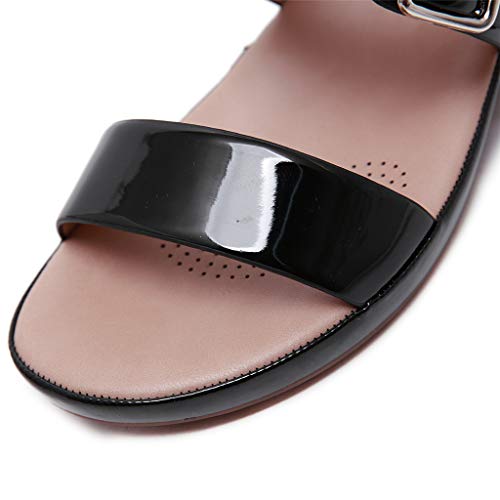 Sandalias Mujer Verano Moda Cuña Plataforma Mules Casual Comodas Hebilla Punta Abierta Antideslizante Zapatillas