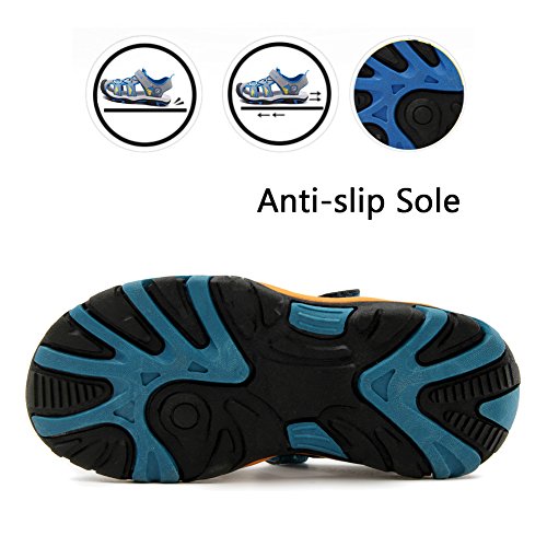 Sandalias Niño con Plantillas de Trekking Senderismo Zapatillas Niña de Zapatos Unisex Azul A 37 EU