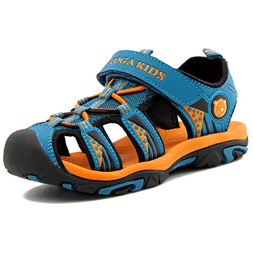 Sandalias Niño con Plantillas de Trekking Senderismo Zapatillas Niña de Zapatos Unisex Azul A 37 EU