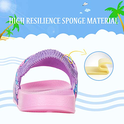 Sandalias Niños Chanclas,Zapatos de Ducha Niña Zapatos de Playa(26/27EU Escamas de Pescado-Rosa)