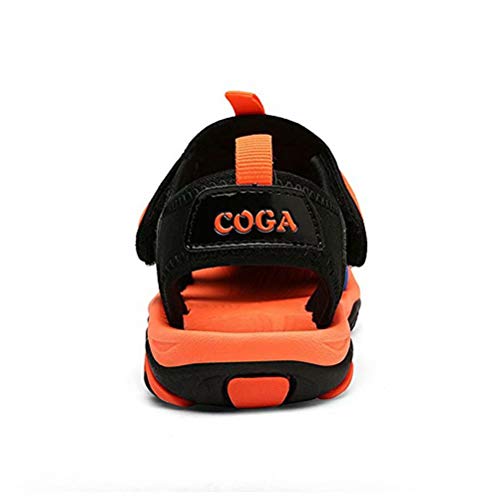 Sandalias Niños Trekking Senderismo Sandalias Deportivas Al Aire Libre Velcro Sandalias Punta Cerrada Verano Sandalias Naranja 30