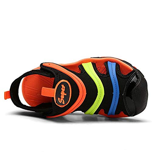 Sandalias Niños Trekking Senderismo Sandalias Deportivas Al Aire Libre Velcro Sandalias Punta Cerrada Verano Sandalias Naranja 30