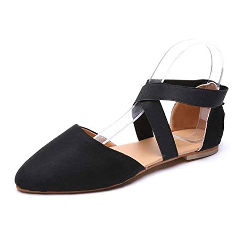 Sandalias para Mujer Punta Puntiaguda Correas Cruzadas Elásticas Pisos Trabajo Calzado Casual para Mujer Botines Finos De Primavera Zapatos Individuales Diarios