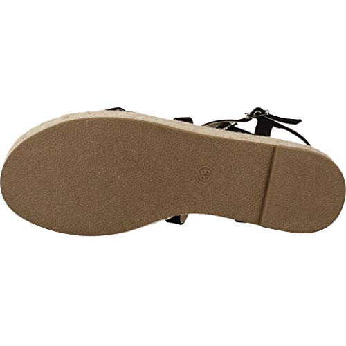 Sandalias Planas Mustang 58965 Tessyna Negras