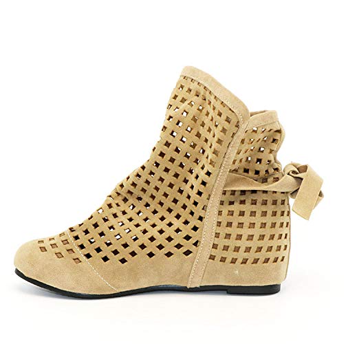 Sandalias Planas para Mujer con Puntera Redonda, cuñas escondidas Bajas, Zapatos de Verano para Mujer, Negro (Negro), 38 EU