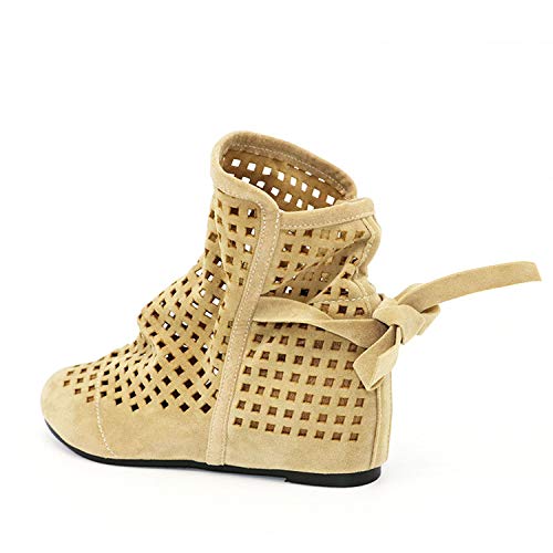 Sandalias Planas para Mujer con Puntera Redonda, cuñas escondidas Bajas, Zapatos de Verano para Mujer, Negro (Negro), 38 EU