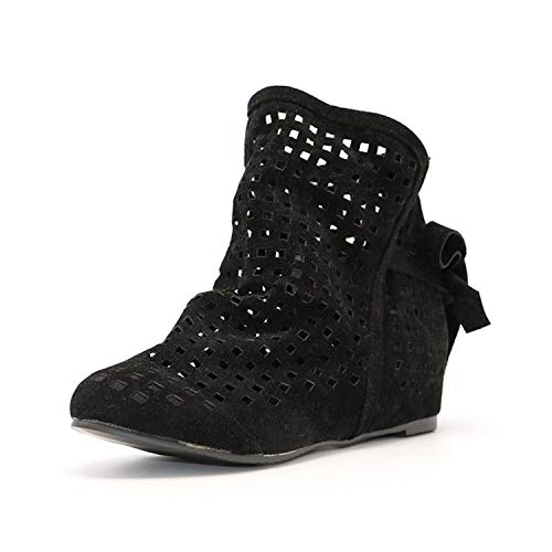 Sandalias Planas para Mujer con Puntera Redonda, cuñas escondidas Bajas, Zapatos de Verano para Mujer, Negro (Negro), 38 EU