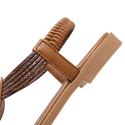 Sandalias Planas Verano Mujer Estilo Bohemia Zapatos de Dedo Sandalias Talla Grande Cinta Casuales Playa Chanclas Romanas de Mujer