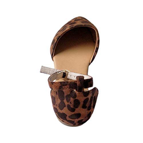 Sandalias Romanas De Punta Plana para Mujer Ajustables Sandalias de Leopardo de Damas Vintage Solo Zapatos Verano Romanas Cómodo Y Elegante Zapatillas Chanclas riou