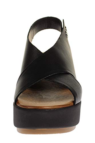 Sandalo Donna INUOVO Zeppa con FASCE INCROCIATE Nero DS20IN12