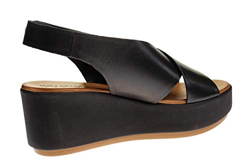 Sandalo Donna INUOVO Zeppa con FASCE INCROCIATE Nero DS20IN12