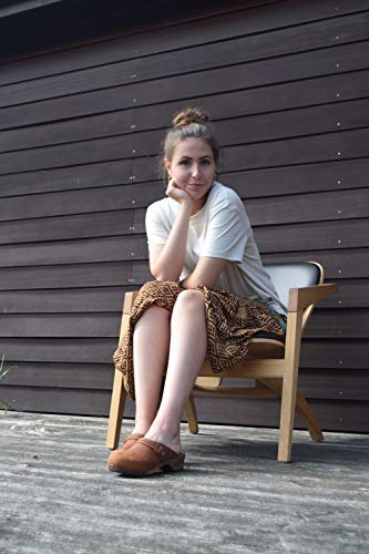 Sanita Zuecos abiertos Ursana | Zuecos originales hechos a mano | Zuecos de piel y madera para mujer |, color Marrón, talla 38 EU