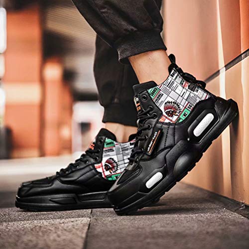 SANNAX Zapatillas de Deporte de Moda para Hombre Zapatillas Altas Zapatillas de Correr Casuales Zapatos Ligeros y Transpirables para Caminar Zapatillas Deportivas Antideslizantes Bbotas