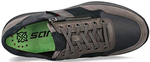 Sano by Mephisto Amory Zapatillas de Cuero y Ante para Hombre - Corte Ancho (Gris, 45.5 EU, 45.5)